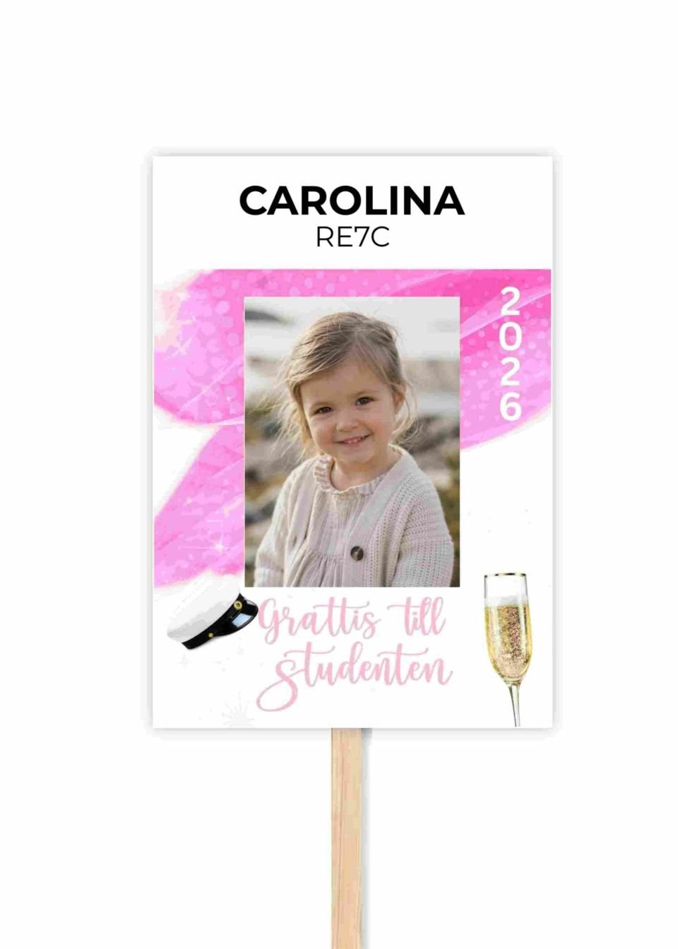 Stilren studentskylt med foto